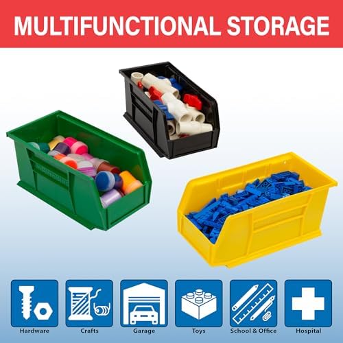 Akro-Mils 30230 AkroBins Plastic Storage Bins, 11"x5"x5", Red, 12-Pack