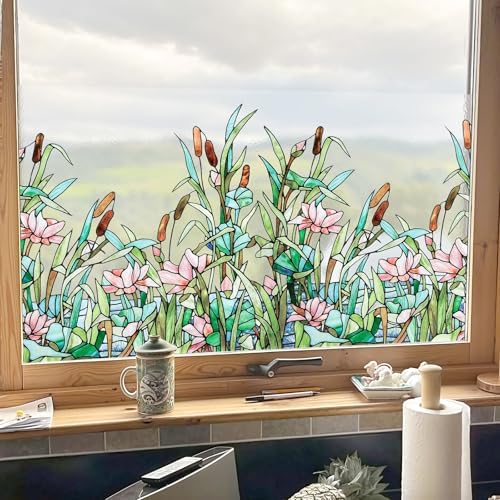ADD.HERES Stained Glass Window Film, Window Film Decorative, 17.5 x 39.37in