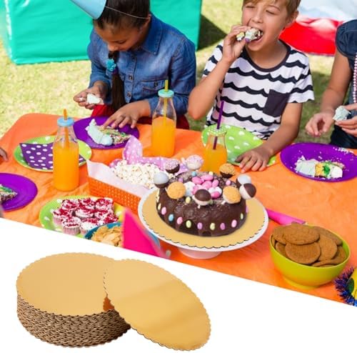 55 Pack 10 Inch Gold Cake Boards, Rounds Cake Cardboard