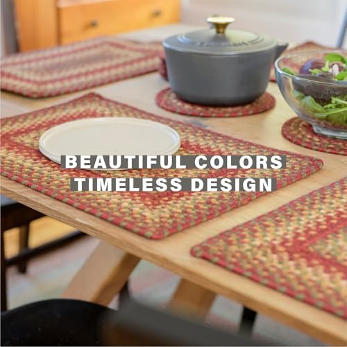 Homespice Cider Barn Jute Braided Table Mats, Oval 10x15 Set of 4