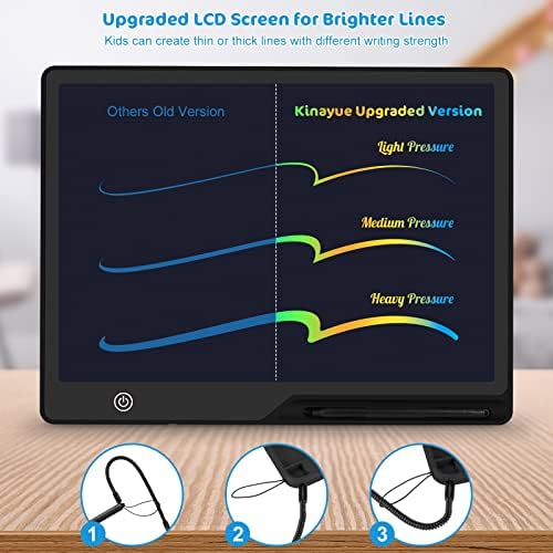 LCD Writing Tablet,16 Inch Colorful Screen Rechargeable Doodle Board Toddler Educational Toys for 3 4 5 6 Years Old Boys Girls Reusable Portable Drawing Tablet Christmas Toys Gifts for Kids (Black)