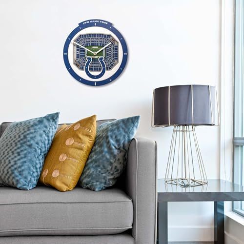 YouTheFan NFL Indianapolis Colts StadiumView 3D Wall Clock