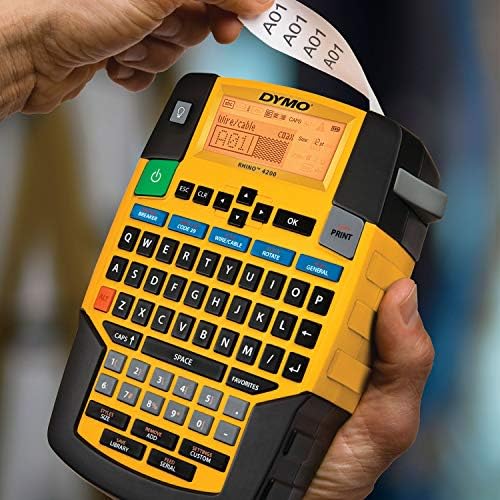DYMO Industrial Label Maker, Rhino 4200, Time-Saving Hot Keys, Prints Fast - Durable For Job Sites and Heavy-Duty Labeling Jobs