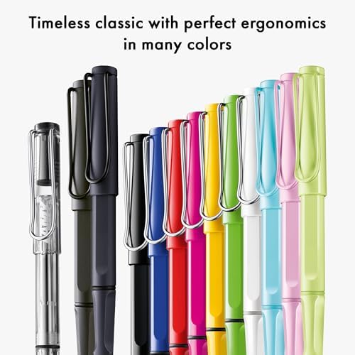 Lamy safari steel black - Rollerball Pen with ergonomic grip & line width M - for pleasant long writing - made of robust ASA plastic - including rollerball refill M 63 in blue
