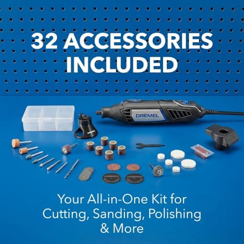 Dremel 4000-2/32 Rotary Tool Kit - Engraver, Polisher, and Sander - Ideal for Cutting, Detail Sanding, Engraving, Wood Carving, and Polishing - 2 Attachments & 32 Accessories
