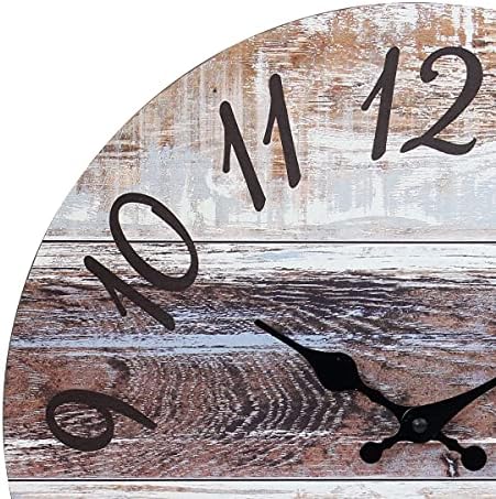 Stonebriar Vintage Farmhouse 14 Inch Round Battery Operated Hanging Wall Clock