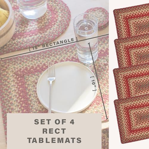Homespice Cider Barn Jute Braided Table Mats, Rect 10x15 Set of 4