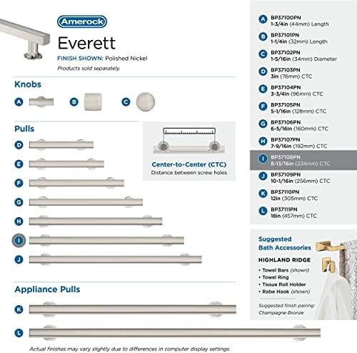 Amerock 8-13/16" Everett Polished Nickel Drawer Pull