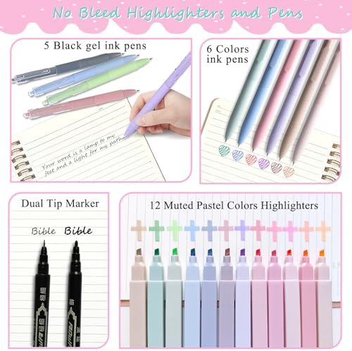 SHINYHARBOR 47PCs Bible Journaling Kit for Women Teen Girl