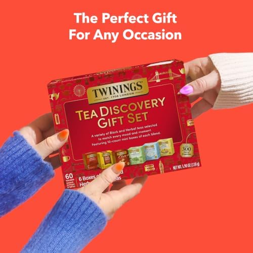 Twinings Tea Discovery Gift Set, Black & Herbal Variety Pack, 6 Mini Boxes
