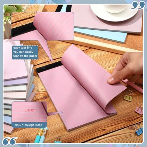 Lincia 12 Pcs 5" x 8" Colored Legal Pads Small Legal Pad(Dreamy Colors)