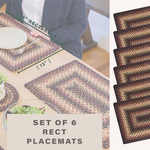 Homespice Prescott Jute Braided Placemats, Rect 13x19 Set of 6