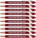 Personalized Pens Ballpoint with Stylus, Wine, 10 Pcs