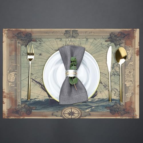 Placemats 12x18 Inch Washable Linen Place Mats Cloth Tables Mats