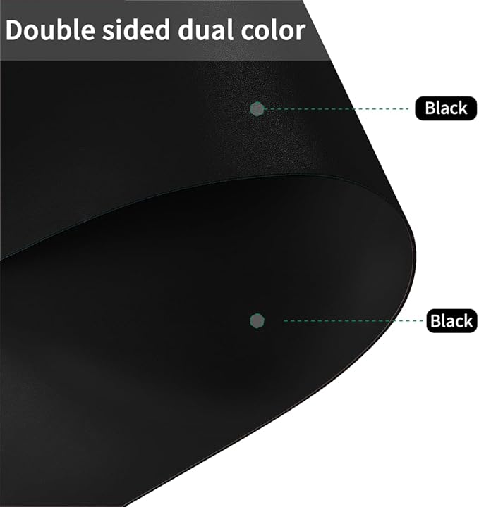 Zinkooat Dresser Protector - Can Be Used On Both Sides Waterproof and Easy to Clean Good Flatness Used for Dresser Table(Black+Black 16x72)