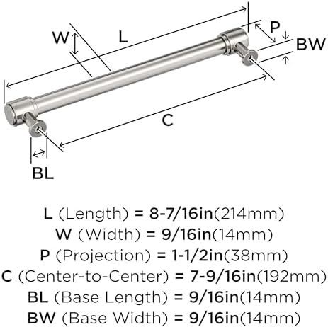 Amerock 7-9/16" Faircrest Polished Nickel Drawer Pull