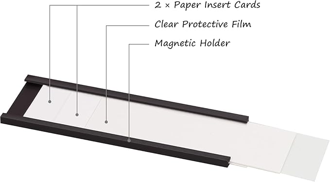 Realth C Channel Magnetic Label Holders 30 Pack 0.5" x 2" - Magnets for Whiteboard, Shelving, Bins, Library, Supermarket