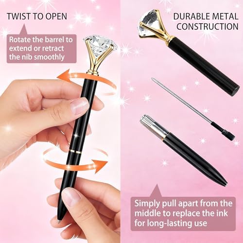 Custom Diamond Pens 20 Packs for Bridal Shower and Bridesmaid Gifts
