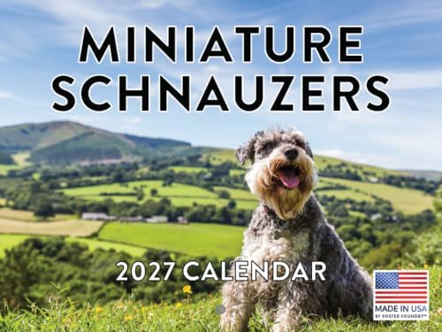 Miniature Schnauzer Calendar 2027 Monthly Wall Calender 12 Month