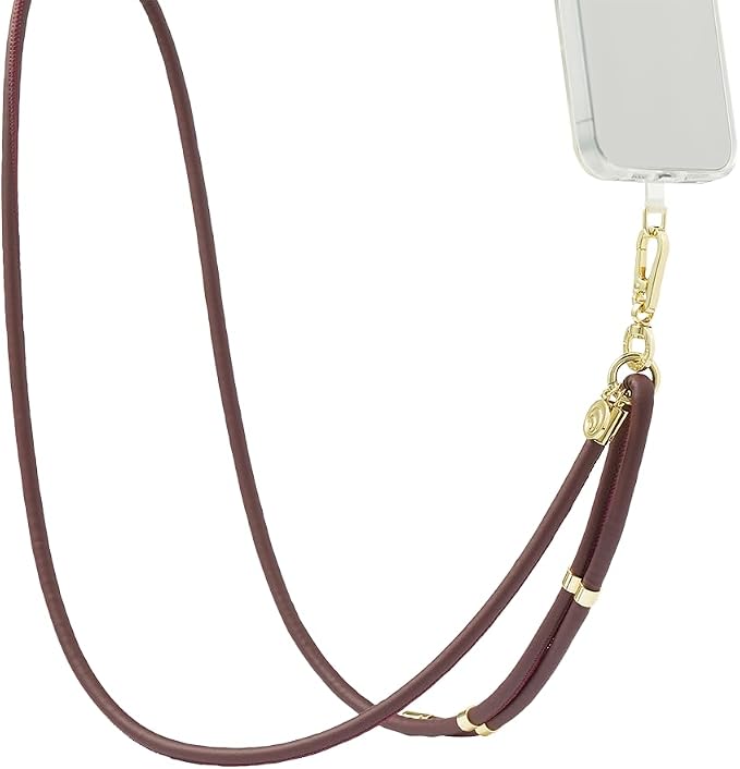 PopSockets Crossbody Phone Strap & Lanyard, Red - Oxblood(1PK)