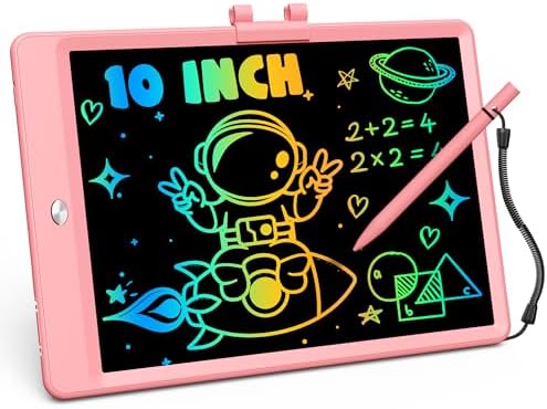 ORSEN LCD Writing Tablet 10 Inch, Colorful Doodle Board Drawing Pad for Kids, Toddler Toys for 3 4 5 6 7 8 Year Old Girls Boys Gifts (Pink)