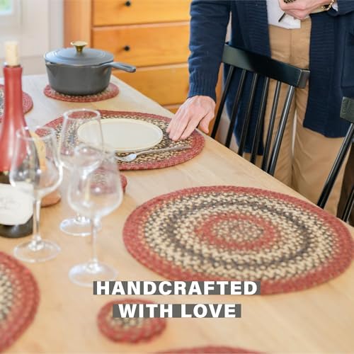 Homespice Chester Jute Braided Coasters for Cabin Decor, Round 4" Set of 6