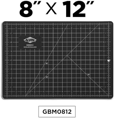 ALVIN GBM Self-Healing Cutting Mat 8.5 x 12 inch | Double-Sided Green/Black | 5-Layer Gridded Surface for Arts, Crafts and Sewing - Model GBM0812