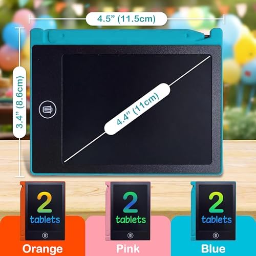 Playtapus Mini LCD Writing Tablet for Kids, 6 Pack – 4.5" Reusable Doodle Boards, Non-Candy Party Favors, Goodie Bag Fillers, Classroom Prizes, Screen-Free Travel Toys for Boys & Girls Ages 3-8