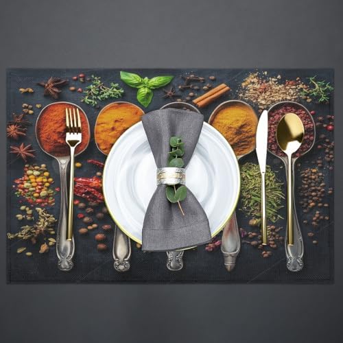 Placemats 12x18 Inch Washable Linen Place Mats Cloth Tables Mats