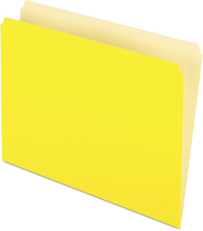 Pendaflex Two-Tone Color File Folders, Letter Size, Yellow, Straight Cut, 100/BX (152 YEL)