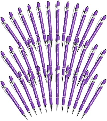 Qingxily Custom Pens Bulk - Up to 300 Personalized Stylus Ballpoint Pens With Free Engraving - Customized With Your Name, Text, Message for Business, Graduation, Anniversaries - Colorful 36 Pcs