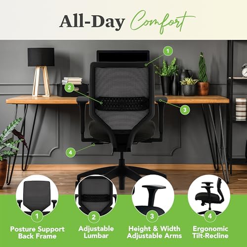 HON Solve Ergonomic Office Chair, Lumbar Support, Desk Chair, Black