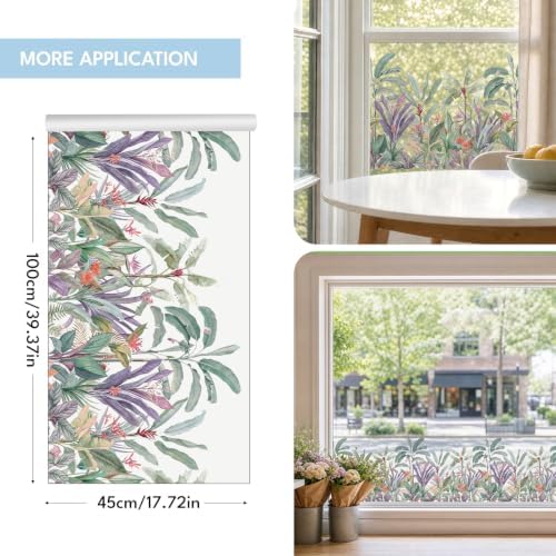 ADD.HERES Stained Glass Window Film, Window Film Decorative, 17.5 x 78.7 in