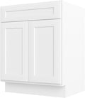 Furinno Shaker Bath Vanity Cabinet Without Top, 2-Door, White | 21 D x 27 W x 34.5 H, Adjustable Hinges, Soft-Close Shaker-Style Door, Ready to Assemble, Plywood, for Bathroom, Washroom