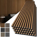 Art3d 108 x 12 in 3D Fluted Soundproof Wood Slat Wall Panel, 4-Pack, Teak