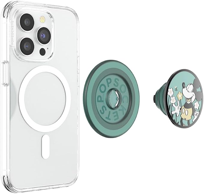 PopSockets Phone Grip for MagSafe, Magnetic Holder- Tonal Flower | Removable, For Kindle / Android / iPhone, With Magnet, Disney, Mickey Mouse, Minnie, Enamel, Designs