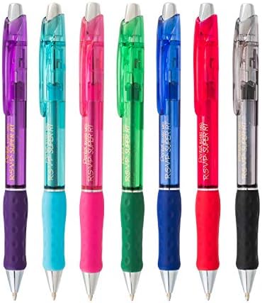 Pentel RSVP Super RT Ballpoint Pen, (1.0mm) Medium Line, Pink Ink, Box of 12 Pens (BX480-P)