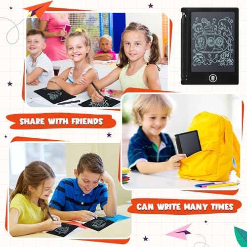 Nezyo 16 Pack 4.5 Inch Mini LCD Writing Tablet for Kids,Black
