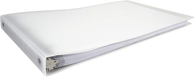 11x17 Landscape Binder, Frosted Poly 3-Ring Document Organizer with Reinforced 1-Inch Round Rings. Portfolio Art Binder for Artwork Storage, Tabloid Documents, Presentation, Tattoo Display Book
