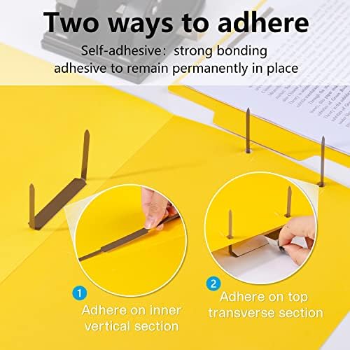 Self-Adhesive Prong Paper Fasteners - IMLIKE 100 PCS Metal File Fasteners, 2" Capacity, 2.75" Base for Paper Folder or Files, Brown - A Good Partner for Collecting Papers (Pack of 4)