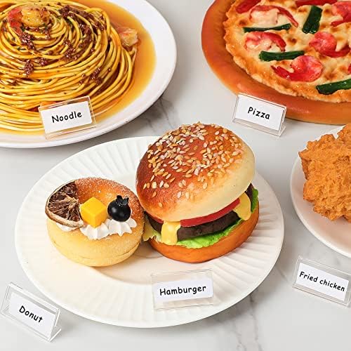 Nezyo Acrylic Sign Holder L Shape Clear Tag Label Display Stand, 70 Pieces