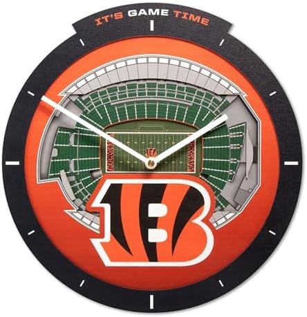 YouTheFan NFL Cincinnati Bengals StadiumView 3D Wall Clock