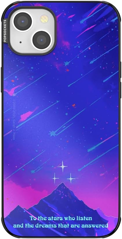 PopSockets iPhone 14 Plus Phone Case with MagSafe, Wireless Charging Compatible, Bookish - Mirror Starfall
