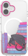 PopSockets iPhone 17 Phone Case with MagSafe- Curled Up & Cozy | Magnetic, Wireless Charging, Camera & Drop Protection, Bookish, Dragon