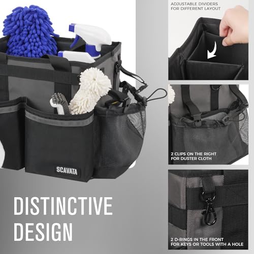 SCAVATA Compact Wearable Cleaning Caddy with Handle & Shoulder Straps