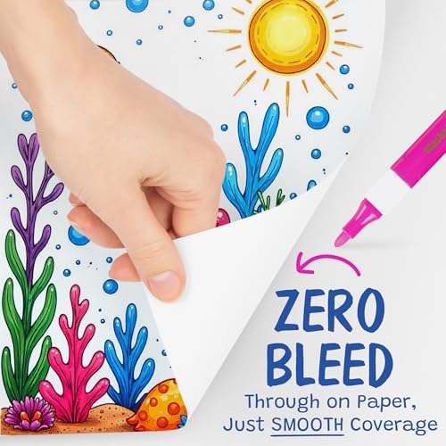 The Pencil Grip Magic Stix Washable Acrylic Markers for Kids and Teens, 24 Non-Toxic Colors, Allergen-Free, Vibrant Paint Pens for Crafting and DIY