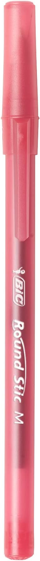 BIC Round Stic Xtra Life Red Ballpoint Pens, Medium Point, 1.0mm, 10-Count
