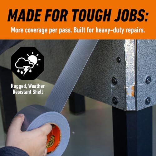 GORILLA Tough & Wide Heavy Duty Duct Tape, Silver, 2.88" x 25 yd, 1-Pack