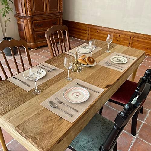 WAZAIGUR Placemats Crisscross Woven Vinyl Place Mats Set of 6 Beige