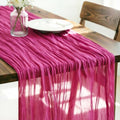 Fuschia Cheesecloth Table Runner Fall Boho Wedding Birthday Home Decor